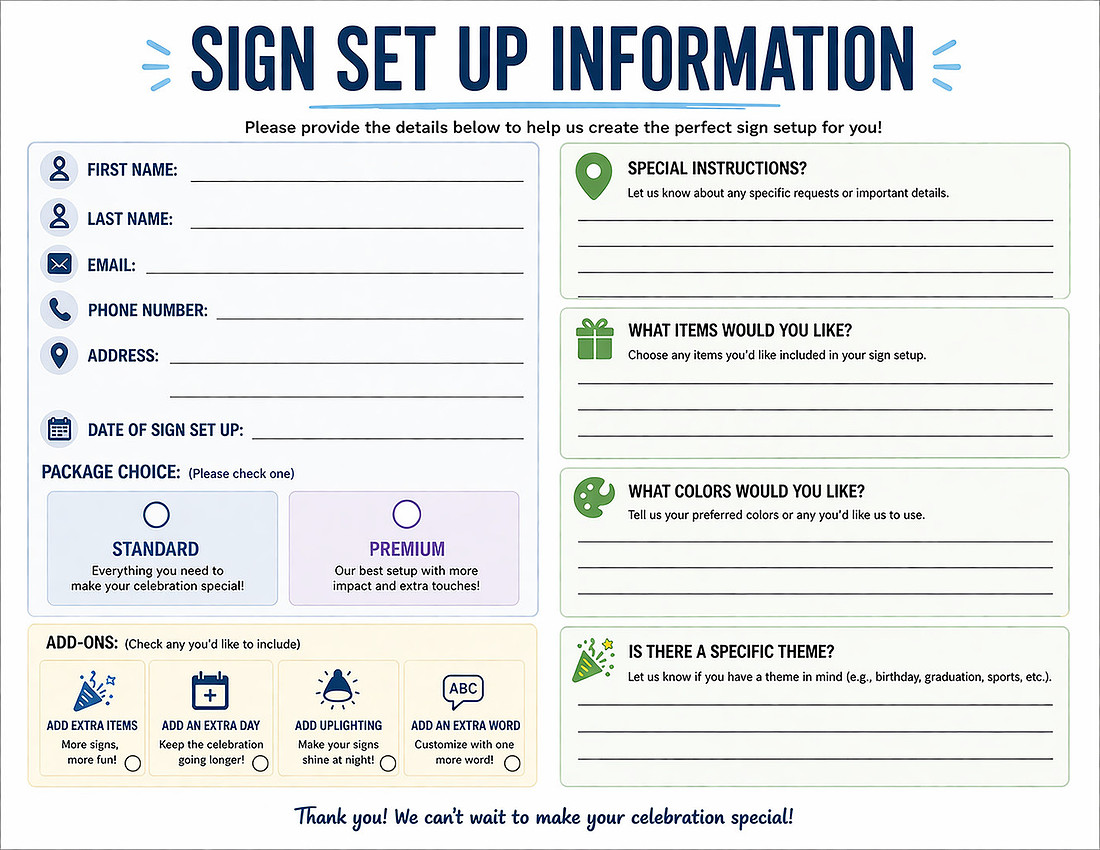 Sign Information Page