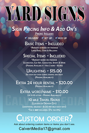 2026 Yard Sign Rental Pricing Info