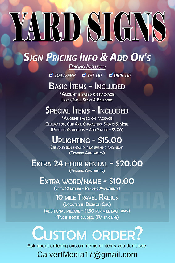 2026 Yard Sign Rental Pricing Info